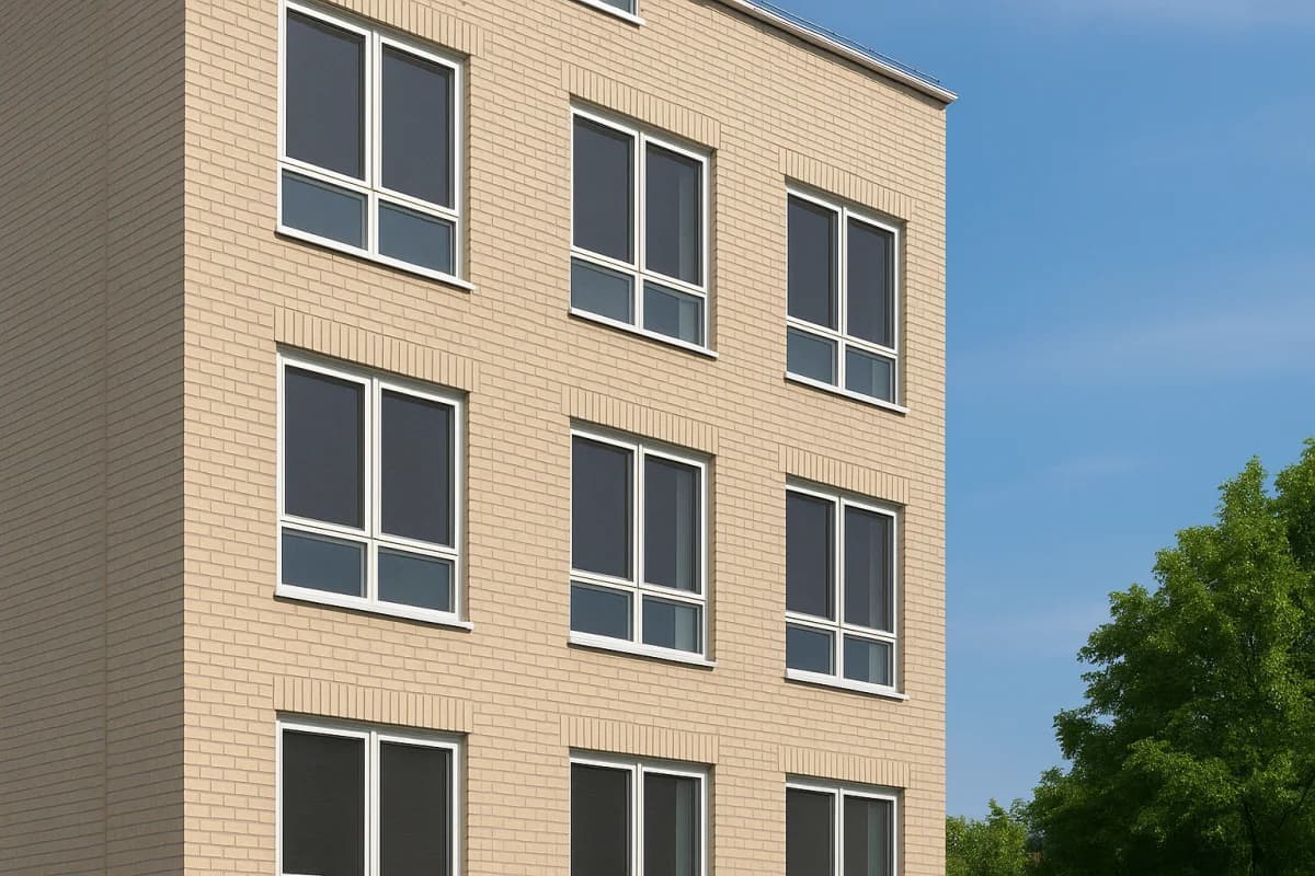 Fachada de condomínio com telas mosquiteiras padronizadas