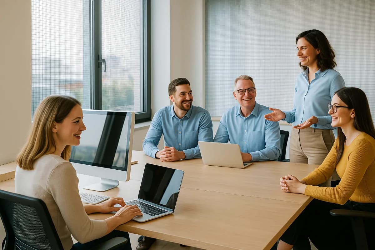 Escritório moderno com telas mosquiteiras profissionais instaladas