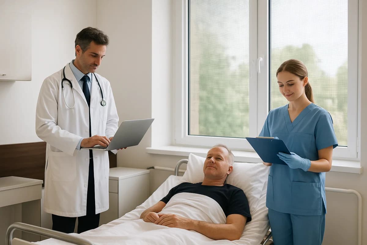 Ambiente hospitalar com telas mosquiteiras especializadas para controle de infecção