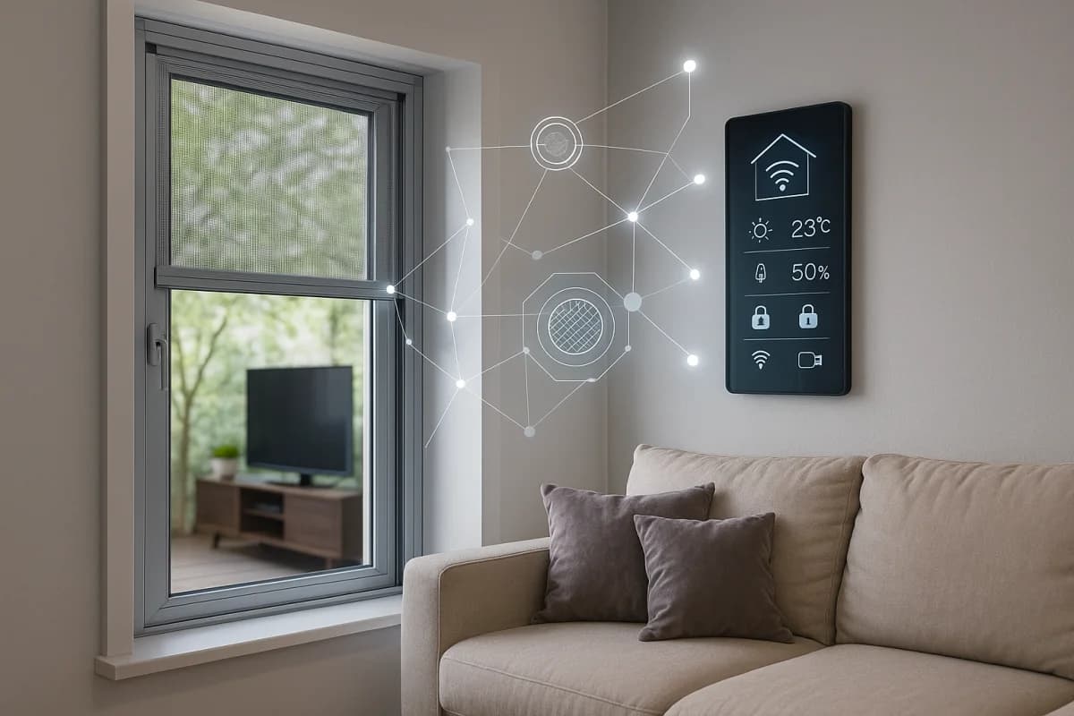 Sistema de telas mosquiteiras inteligentes com controle por smartphone