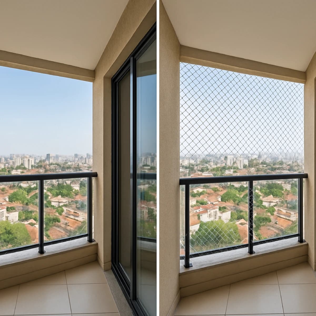 Diferentes tipos de instalação de telas em janelas de cozinha